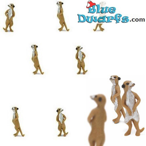 Mini suricates - Mini figurines porte-bonheur - 10 pieces - Safari - 2 cm