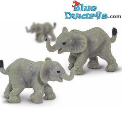 Mini les éléphants - Mini figurines porte-bonheur - 10 pieces - Safari - 2 cm