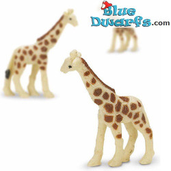 Safari geluks mini giraffen - 10 stuks - flexibel rubber - 2 cm