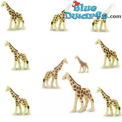 Jirafa - Miniaturas de la Suerte - goma - 10 piezas -Safari - 2 cm