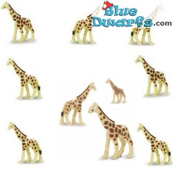 Mini giraffe - Gomma morbida - Mini statuine porta fortuna - 10 pezzi - Safari - 2 cm