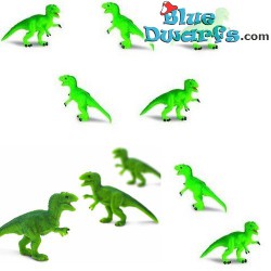 Mini T-Rex dinosaurus - Green - 10 pieces - good luck mini figurines - 2 cm