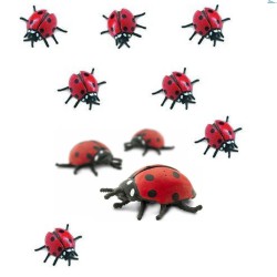 Safari geluks Lieveheersbeestjes - 10 stuks - flexibel rubber - 2 cm