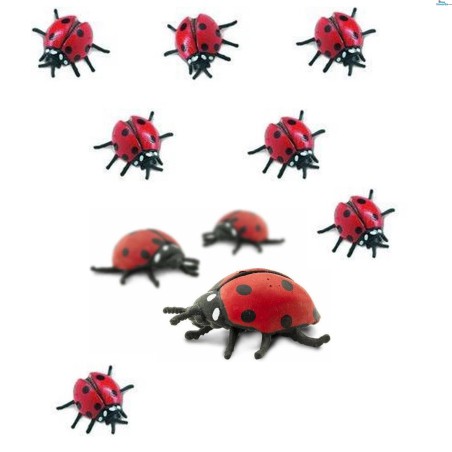 Mini Ladybugs / Ladybug - 10 pieces - good luck mini figurines - 2 cm