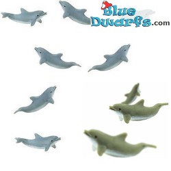 Safari geluks dolfijntjes - Dolfijn - Grijs - 10 stuks - flexibel rubber - 2 cm