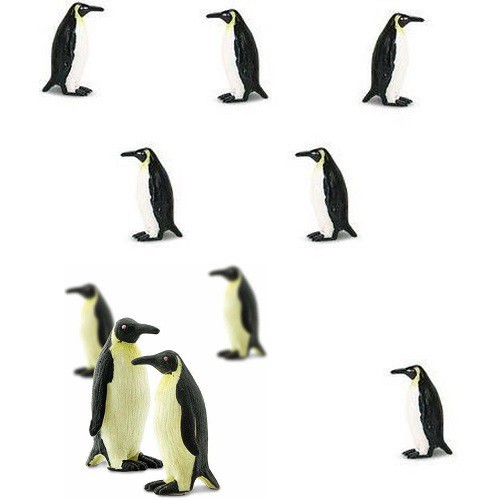 Mini Penguin / Emperor Penguin - 10 pieces - good luck mini figurines - 2 cm