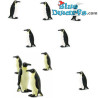 Mini Pinguino / Pinguino imperatore - Gomma morbida - Mini statuine porta fortuna - 10 pezzi - Safari - 2 cm
