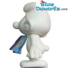 White Color with label Unicef - Plastic movable smurf  - Vinyl Global Smurfday Figurine - Matte Colors - 20 cm