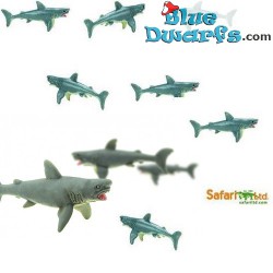 Safari geluks mini witte haaien - 10 stuks - flexibel rubber - 2 cm