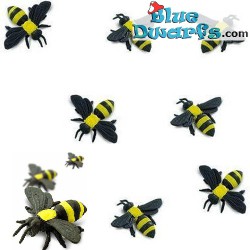 Mini abejas / abejorros - Miniaturas de la Suerte - goma - 10 piezas -Safari - 2 cm