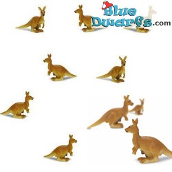 Mini canguro / canguros - Miniaturas de la Suerte - goma - 10 piezas -Safari - 2 cm