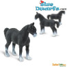 Mini Cavalli / Cavallo - Nero - Gomma morbida - Mini statuine porta fortuna - 10 pezzi - Safari - 2 cm