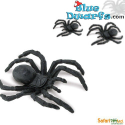 Mini araña - Arañas - Negro - Miniaturas de la Suerte - goma - 10 piezas -Safari - 2 cm
