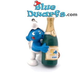 20708: Champagene bottle Smurf (50 Jubilee/keyring) - Schleich - 5,5cm