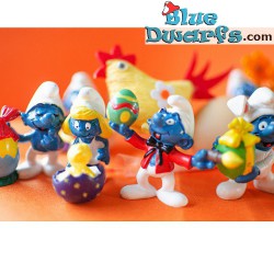 Happy easter Card - A Happy mix of different smurfs - 15 x 10,5 cm