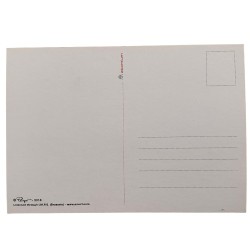 Tarjeta postal los pitufos - Atomium y pitufo - 15 x 10,5 cm