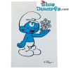 Postcard - The Smurfs - Smurf holding a mini Atomium statue - 15 x 10,5 cm