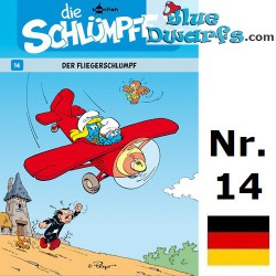 Smurfen stripboek - Die Schlümpfe 14 - Der Fliegerschlumpf - Hardcover Duits