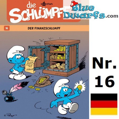 Smurfen stripboek - Die Schlümpfe 16 - Der Finanzschlumpf - Hardcover Duits