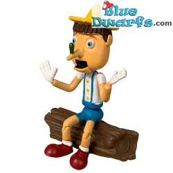 Pinocchio Figure Sitting on a Bench - Clothespin on Nose - Shrek - 6 cm