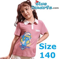 Schtroumpf chemise polo - Filles - Flower Power - Taille 140