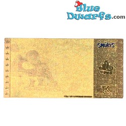 1 Boleto dorado / Golden Tickets - Pitufo con gafas -  los pitufos  - 7,5x 15 cm