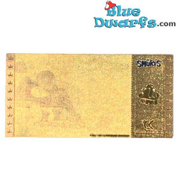 Smurfen - 1 Gouden / Golden ticket - Brilsmurf  - Serie 1 - Cartoon Kingdom - 7,5x 15 cm