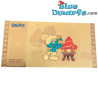 Smurfen - 1 Gouden / Golden ticket -  Smulsmurf  - Serie 1 - Cartoon Kingdom - 7,5x 15 cm