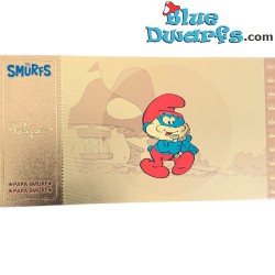 Smurf Golden tickets  - 1 piece - Papa smurf - Serie 1 - Cartoon Kingdom - 7,5x 15 cm