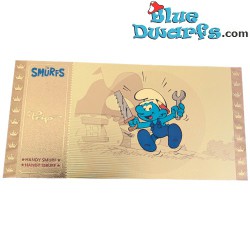 Smurf Golden tickets  - 1 piece - Handy smurf - Serie 1 - Cartoon Kingdom - 7,5x 15 cm