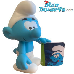 Blau/Weißer Schlumpf 20 cm – Vinyl Global Smurfday Figur – mit beweglichem Kopf und Armen