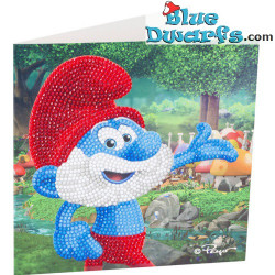 Grote smurf - Crystal Art - 18x18cm