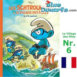 Comic Buch - Les Schtroumpfs et le Village des Filles - Île vagabonde - Hardcover und Französisch - Nr. 6