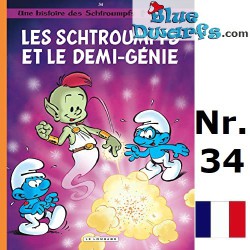 Smurf comic book - Les Schtroumpfs -  et le demi-génie - Hardcover French language - Nr.34