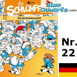 Smurfen stripboek - Die Schlümpfe 22 - Der Reporterschlumpf - Hardcover Duits