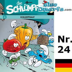 Smurfen stripboek - Die Schlümpfe 24 - Schlumpfsalat - Hardcover Duits