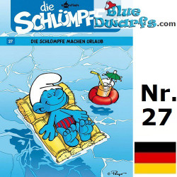 Smurfen stripboek - Die Schlümpfe 27 - Die Schlümpfe machen Urlaub- Hardcover Duits