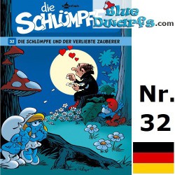 Smurfen stripboek - Die Schlümpfe 32 - Die Schlümpfe und der verliebte Zauberer - Hardcover Duits
