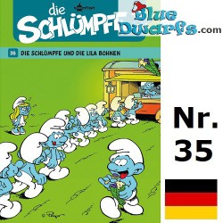 Smurfen stripboek - Die Schlümpfe 35 - Die Schlümpfe und die lila Bohnen - Hardcover Duits