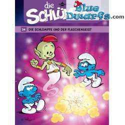 Smurfen stripboek - Die Schlümpfe 34 - Die Schlümpfe und der Flaschengeist - Hardcover Duits