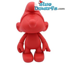 Plastic puffo mobile Rosso - colori opachi - Global Smurfday puffo - 2022 - 20cm