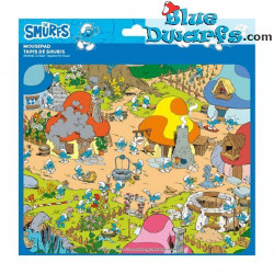 Los pitufos -  Alfombrilla flexible - El pueblo de los pitufos - 23,5 x 19,5 cm