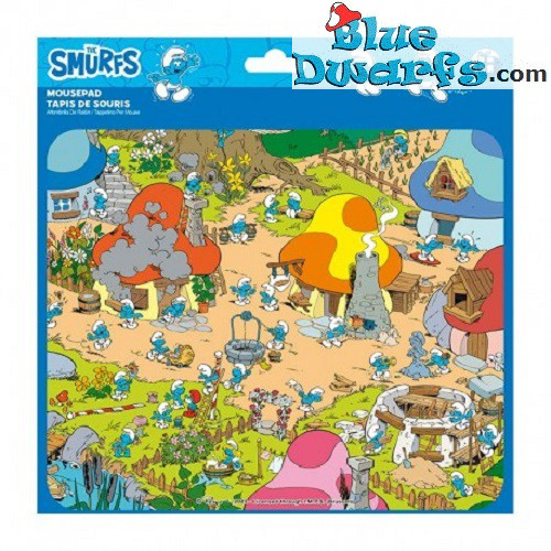 Flexibele Muismat - Smurfendorp - De smurfen - 23,5 x 19,5 cm