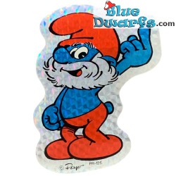 Smurf glitter sticker - Papa smurf waving  - 10 cm