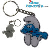 14D1 - Springende smurf - Smurfen sleutelhanger metaal - 6cm