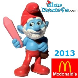 Papa Schlumpf mit Kreide - Spielfigur - Mc Donalds Happy Meal - 2013 - 8cm