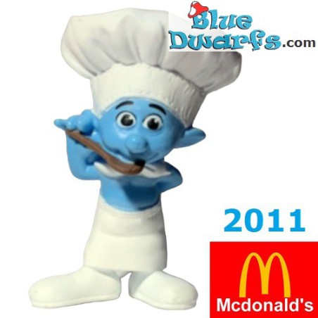Greedy Smurf with spoon - Figurine - Mc Donalds Happy Meal - 2011 - 8cm