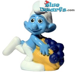 Smurf with bag of smurfberries - Figurine - Mc Donalds Happy Meal - 2011 - 8cm
