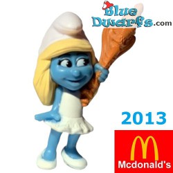 Smurfin met oranje staf- Speelfiguurtje - Mc Donalds Happy Meal - 2013 - 8cm