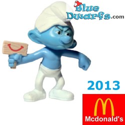 Grouchy Smurf - Movie Figurine toy - Mc Donalds Happy Meal - 2013 - 8cm
